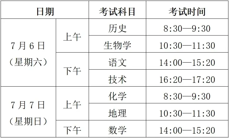 高考科目安排(高考各科時(shí)間一覽表)-圖1