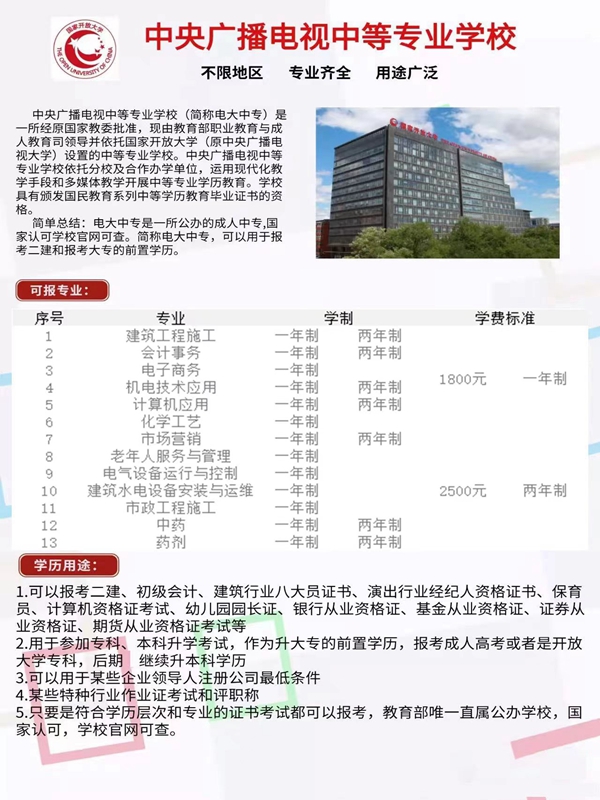 中央電大中專報(bào)名招生簡章-圖2