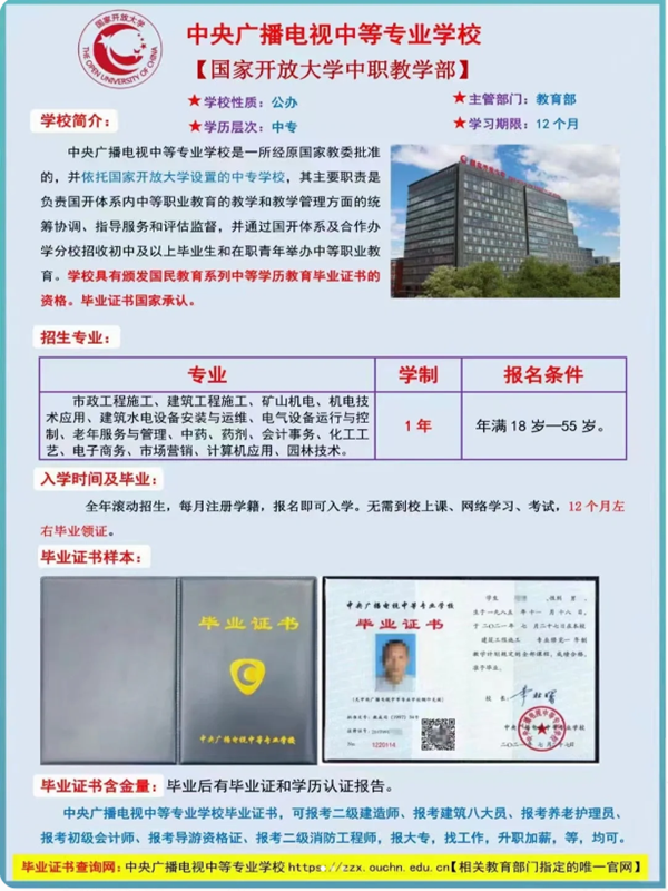電大中專（中央廣播電視中等專業(yè)學(xué)校）報(bào)考流程與費(fèi)用-圖1