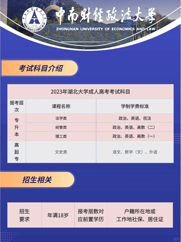中南財(cái)經(jīng)政法大學(xué)成人高考在哪里報(bào)名-圖1 中南財(cái)經(jīng)政法大學(xué)成人高考在哪里報(bào)名-圖1