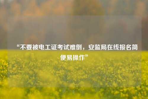 “不要被電工證考試難倒，安監(jiān)局在線報名簡便易操作”-圖1
