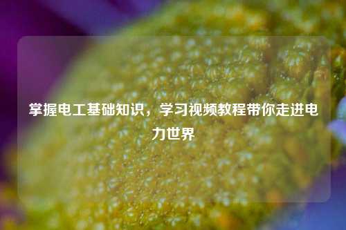 掌握電工基礎(chǔ)知識(shí)，學(xué)習(xí)視頻教程帶你走進(jìn)電力世界-圖1