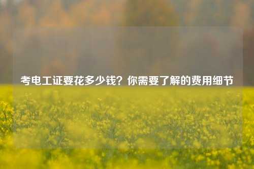 考電工證要花多少錢？你需要了解的費用細節(jié)-圖1