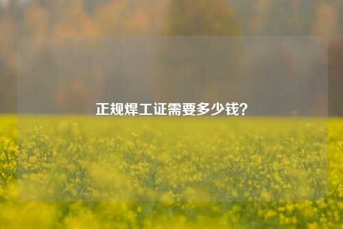 正規(guī)焊工證需要多少錢？-圖1