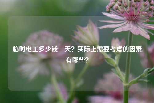 臨時電工多少錢一天？實際上需要考慮的因素有哪些？-圖1