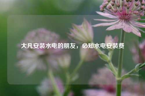 大凡安裝水電的朋友，必知水電安裝費-圖1